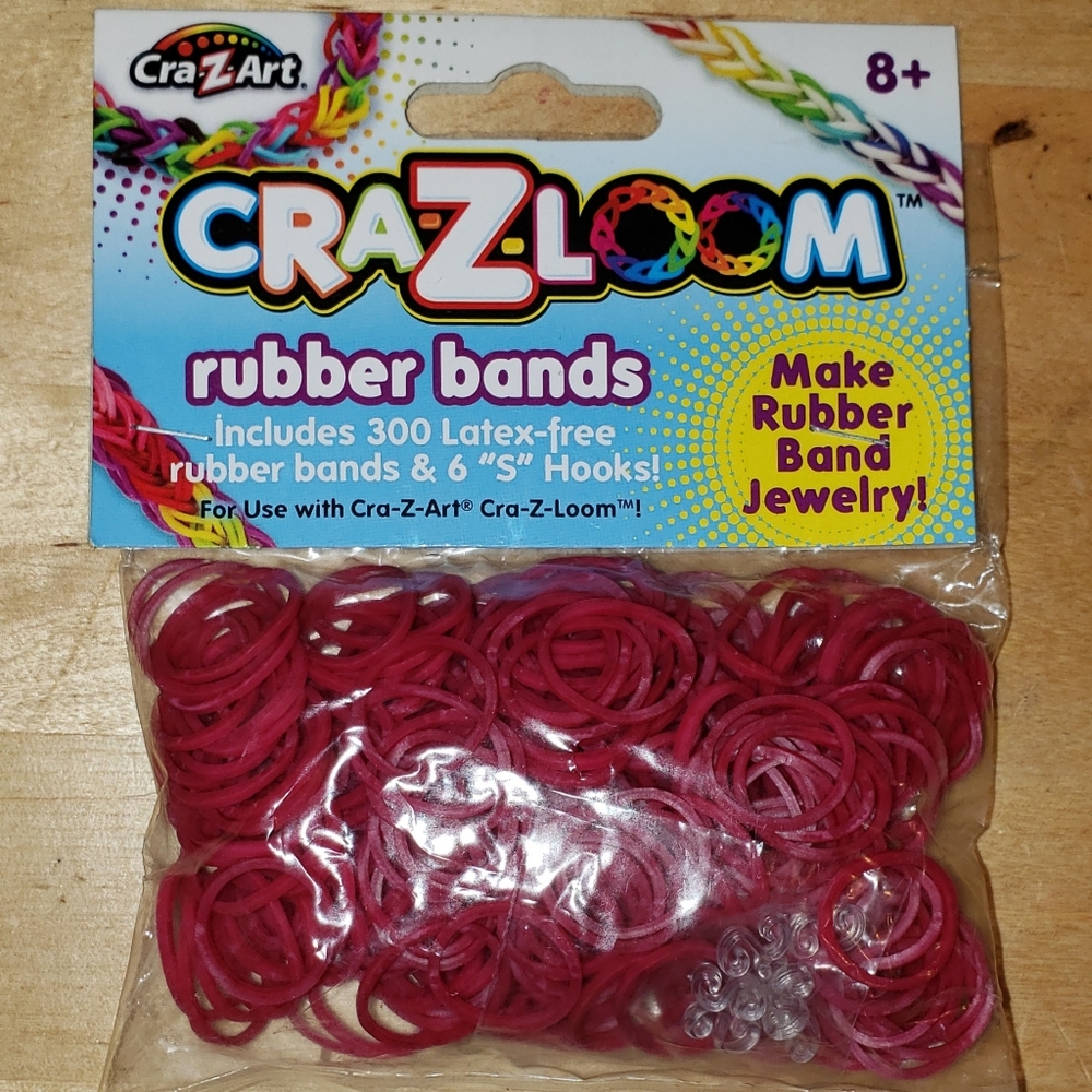 NIB Cra-Z-Art Cra-Z-Loom Rubber Bands (300) Red